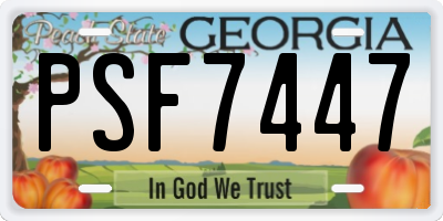 GA license plate PSF7447