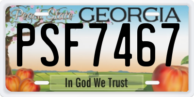 GA license plate PSF7467