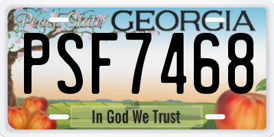 GA license plate PSF7468