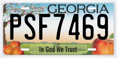 GA license plate PSF7469