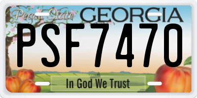 GA license plate PSF7470