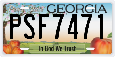 GA license plate PSF7471