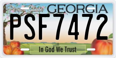 GA license plate PSF7472