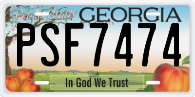 GA license plate PSF7474