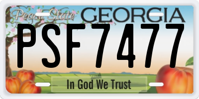 GA license plate PSF7477