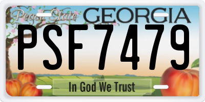 GA license plate PSF7479