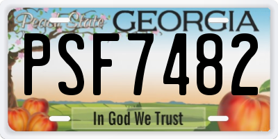 GA license plate PSF7482