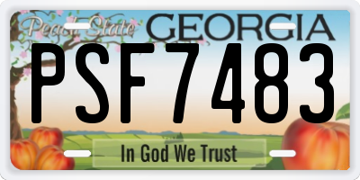 GA license plate PSF7483