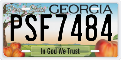 GA license plate PSF7484
