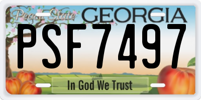 GA license plate PSF7497
