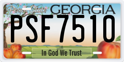 GA license plate PSF7510