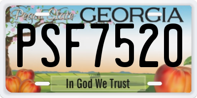 GA license plate PSF7520