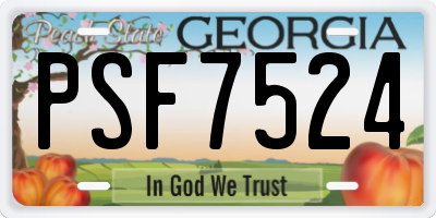 GA license plate PSF7524