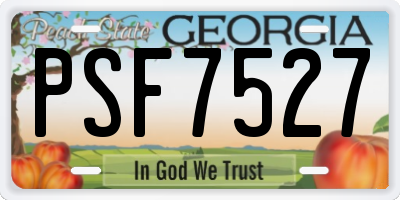 GA license plate PSF7527