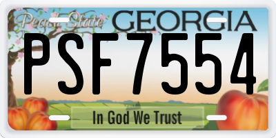 GA license plate PSF7554