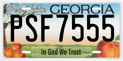GA license plate PSF7555