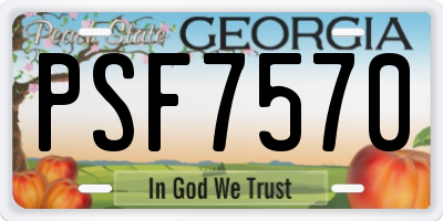 GA license plate PSF7570
