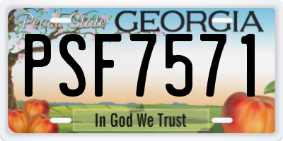 GA license plate PSF7571