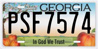 GA license plate PSF7574