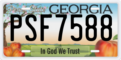 GA license plate PSF7588