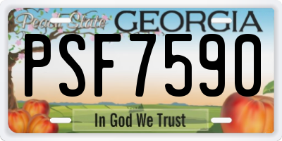 GA license plate PSF7590