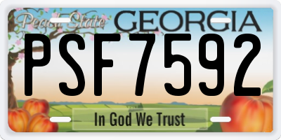 GA license plate PSF7592