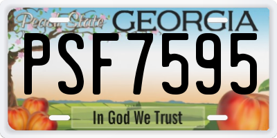 GA license plate PSF7595