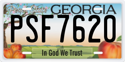 GA license plate PSF7620