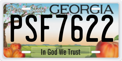 GA license plate PSF7622