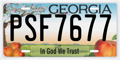 GA license plate PSF7677