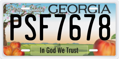 GA license plate PSF7678