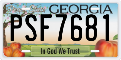 GA license plate PSF7681