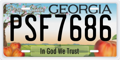 GA license plate PSF7686