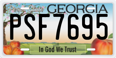 GA license plate PSF7695