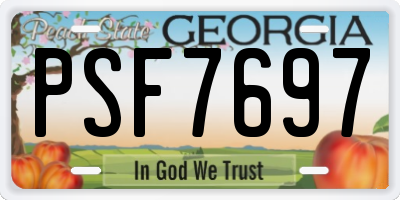 GA license plate PSF7697