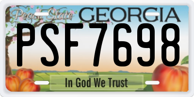 GA license plate PSF7698