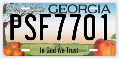 GA license plate PSF7701