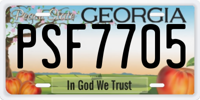 GA license plate PSF7705