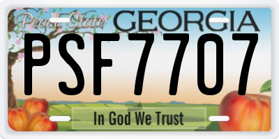 GA license plate PSF7707