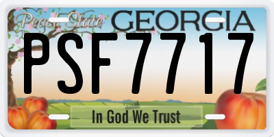 GA license plate PSF7717
