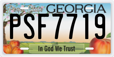 GA license plate PSF7719