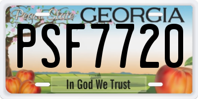 GA license plate PSF7720
