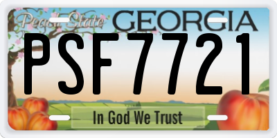 GA license plate PSF7721