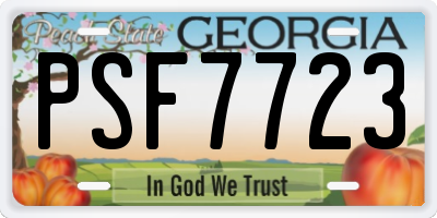 GA license plate PSF7723