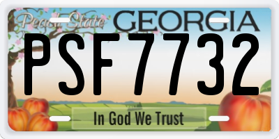 GA license plate PSF7732