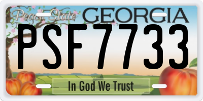 GA license plate PSF7733