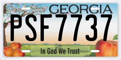 GA license plate PSF7737