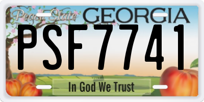 GA license plate PSF7741