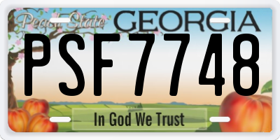 GA license plate PSF7748