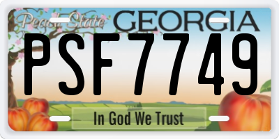 GA license plate PSF7749